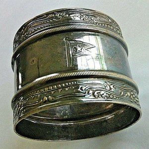 Silver Napkin Ring White Star Line Flag Shipping Ocean liners Titanic's Olympic